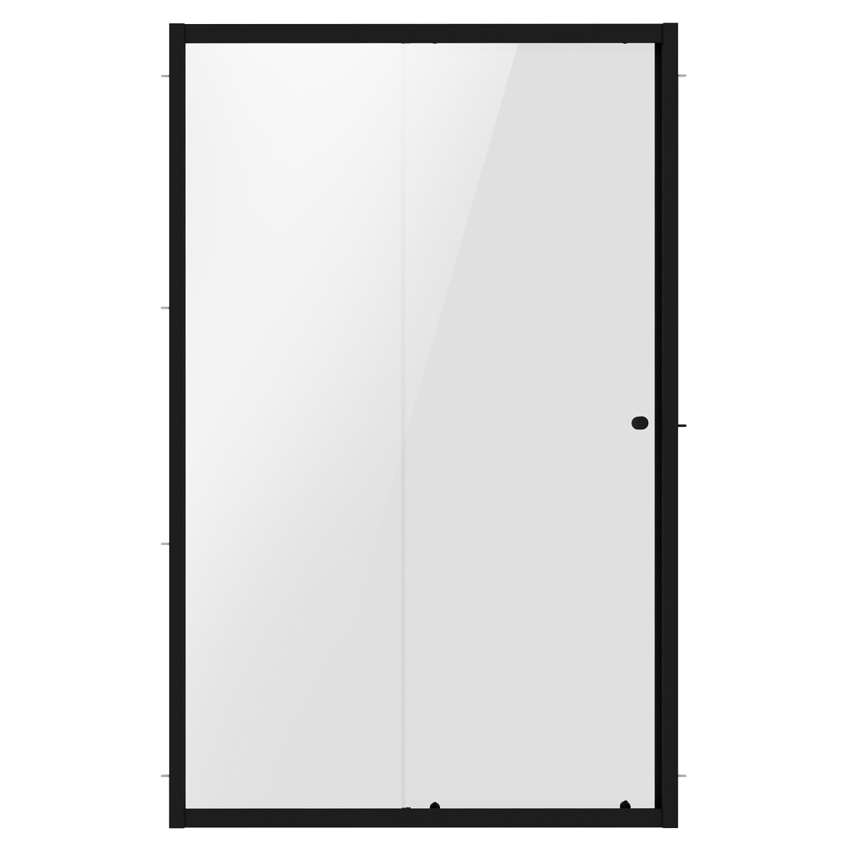 Sliding Shower Door 1000 x 1850mm, 6mm Tempered Glass, Reversible - Black DH293