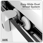 Sliding Shower Door 1200 x 1850mm, 6mm Tempered Glass, Reversible - Black DH295
