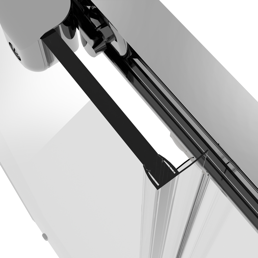 Sliding Shower Door 1200 x 1850mm, 6mm Tempered Glass, Reversible - Black DH295