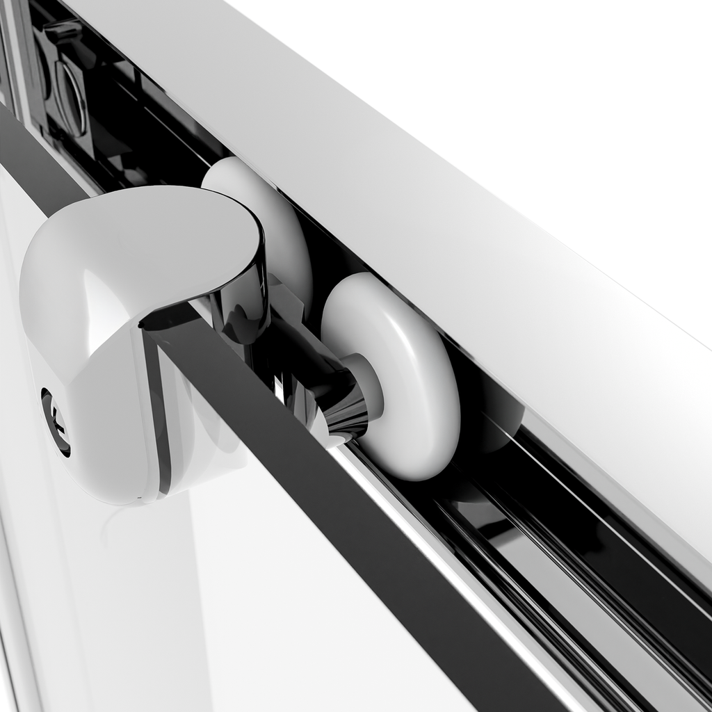 Sliding Shower Door 1200 x 1850mm, 6mm Tempered Glass, Reversible - Black DH295