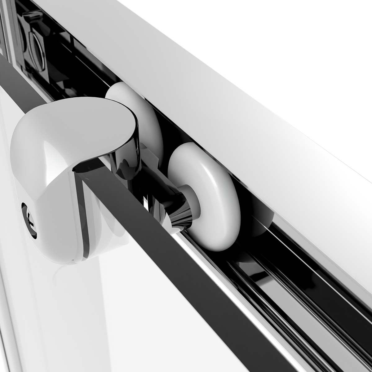 Sliding Shower Door 1200 x 1850mm, 6mm Tempered Glass, Reversible - Black DH295