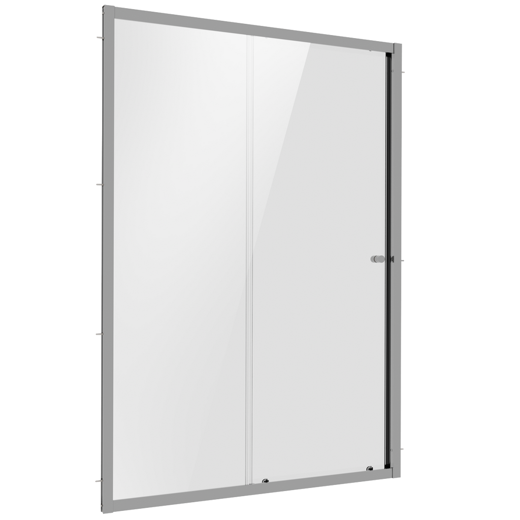 Sliding Shower Door 1200 x 1850mm, 6mm Tempered Glass, Reversible - Chrome DH294