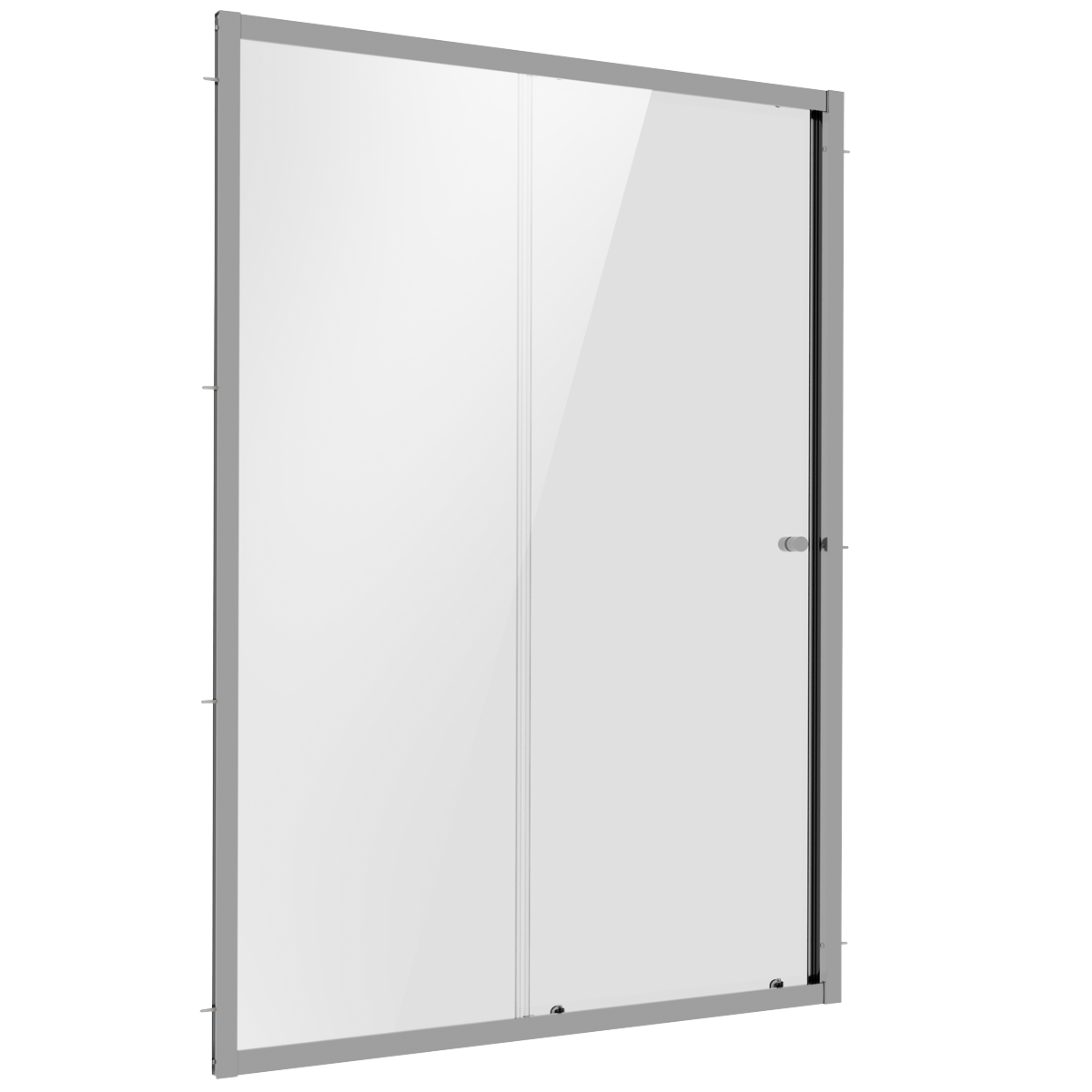 Sliding Shower Door 1200 x 1850mm, 6mm Tempered Glass, Reversible - Chrome DH294