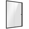 Sliding Shower Door 1200 x 1850mm, 6mm Tempered Glass, Reversible - Black DH295