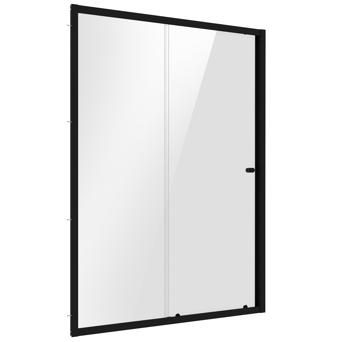 Sliding Shower Door 1200 x 1850mm, 6mm Tempered Glass, Reversible - Black DH295