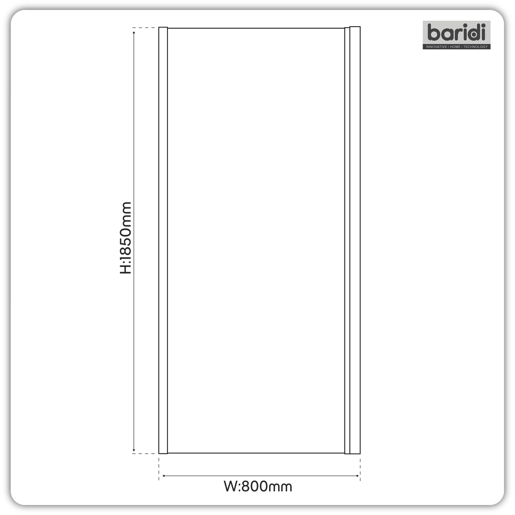 Side Panel for Sliding Shower Doors, 6mm Tempered Glass - Chrome DH296