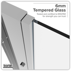 Side Panel for Sliding Shower Doors, 6mm Tempered Glass - Chrome DH296