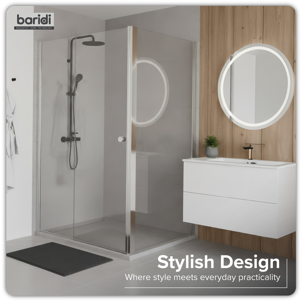 Side Panel for Sliding Shower Doors, 6mm Tempered Glass - Chrome DH296