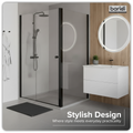 Side Panel for Sliding Shower Doors, 6mm Tempered Glass - Black DH297