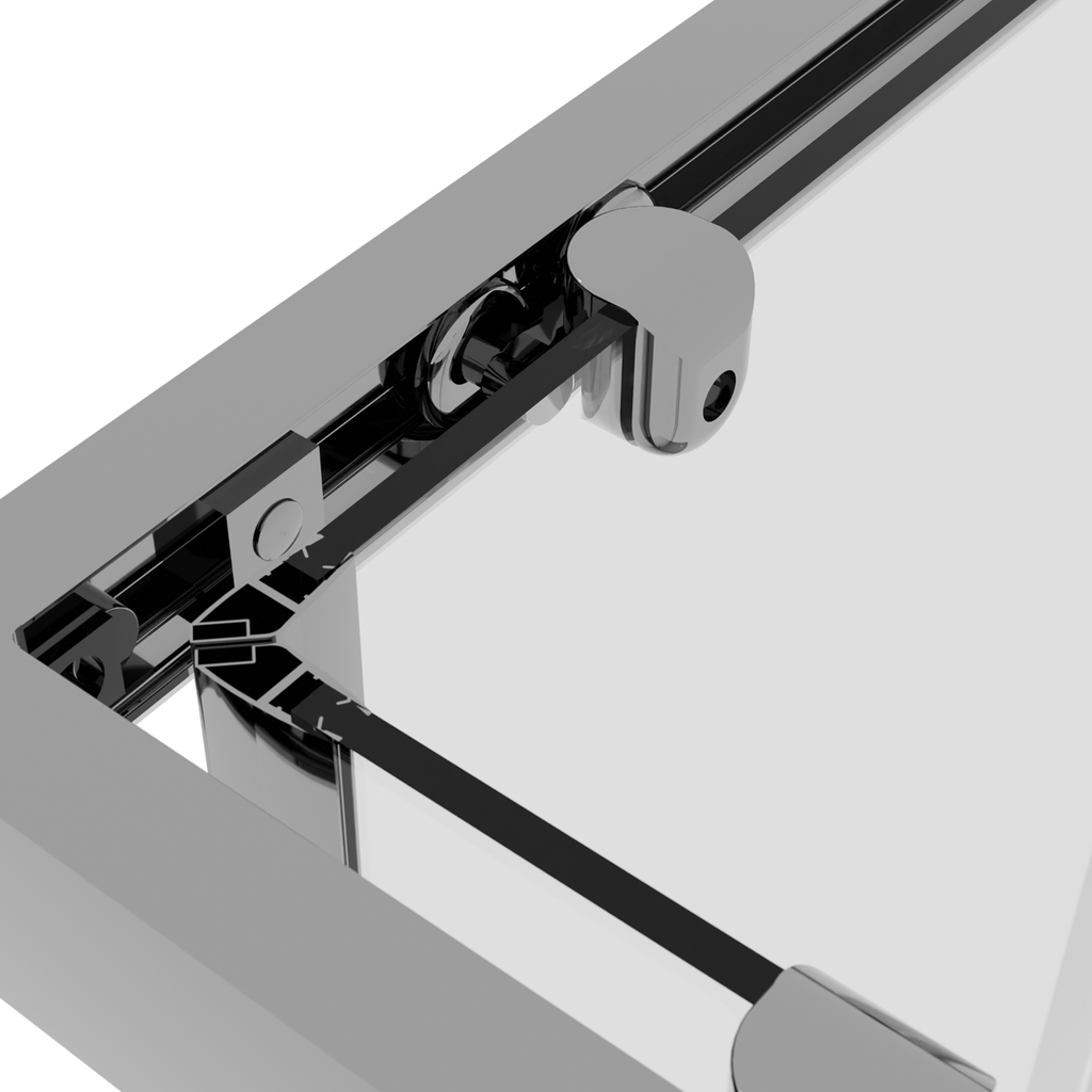 Corner Shower Entry Enclosure 800 x 800 x 1850mm with 6mm Tempered Glass - Chrome DH298