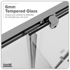 Corner Shower Entry Enclosure 800 x 800 x 1850mm with 6mm Tempered Glass - Chrome DH298