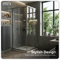 Corner Shower Entry Enclosure 800 x 800 x 1850mm with 6mm Tempered Glass - Chrome DH298