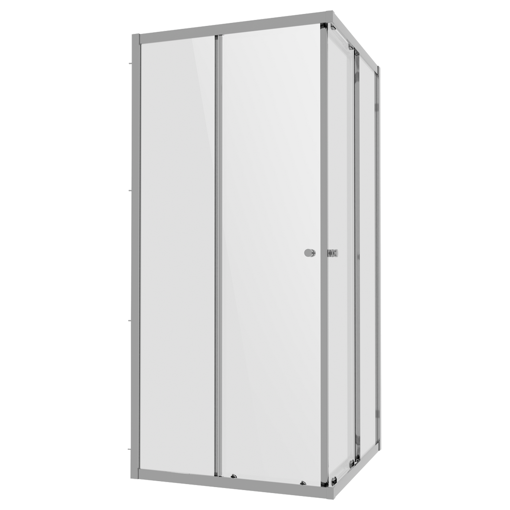 Corner Shower Entry Enclosure 800 x 800 x 1850mm with 6mm Tempered Glass - Chrome DH298