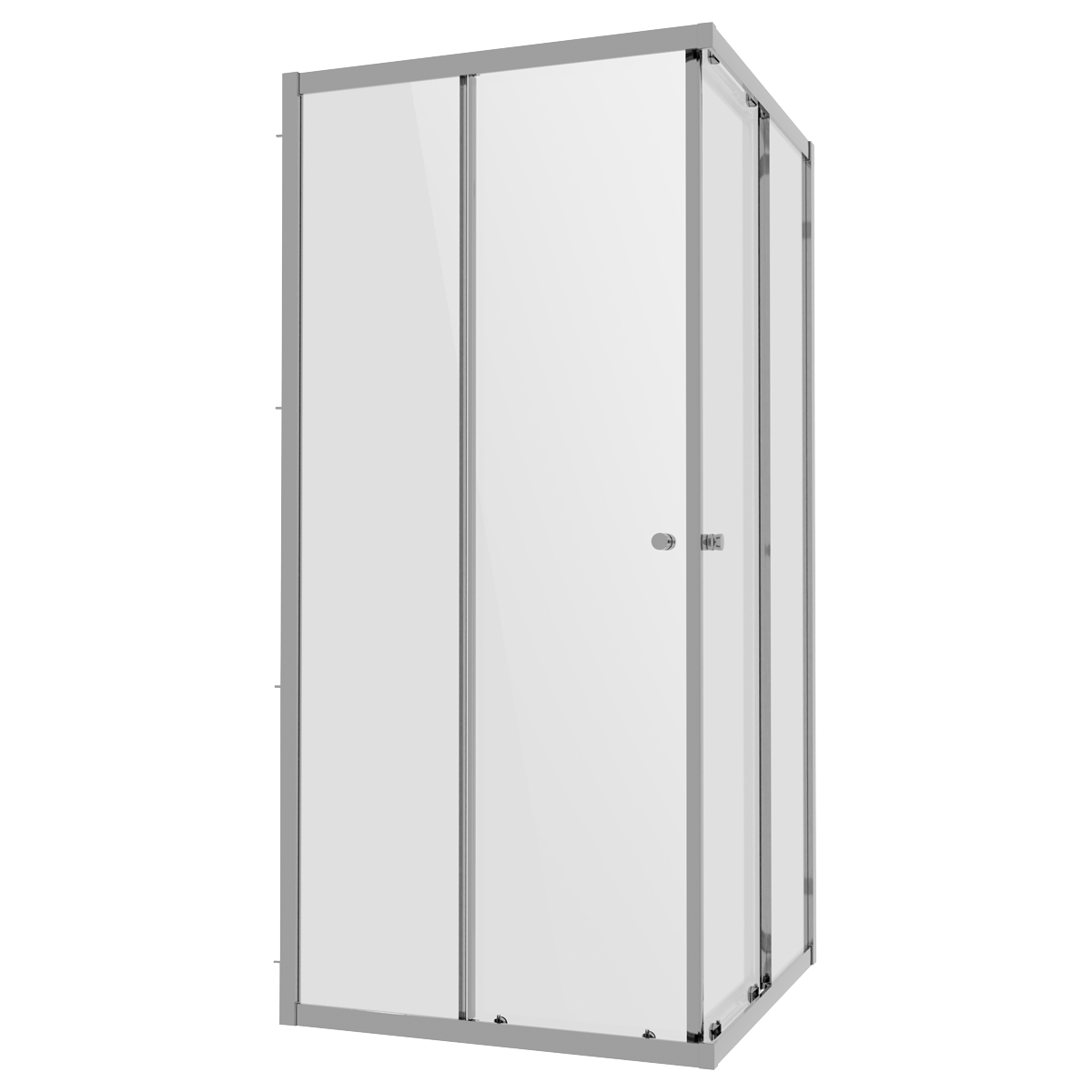 Corner Shower Entry Enclosure 800 x 800 x 1850mm with 6mm Tempered Glass - Chrome DH298