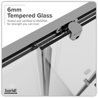 Corner Shower Entry Enclosure 900 x 900 x 1850mm with 6mm Tempered Glass - Chrome DH299