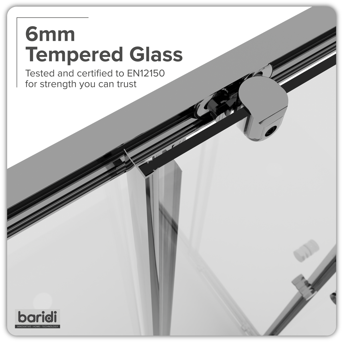 Corner Shower Entry Enclosure 900 x 900 x 1850mm with 6mm Tempered Glass - Chrome DH299