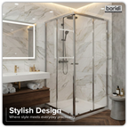Corner Shower Entry Enclosure 900 x 900 x 1850mm with 6mm Tempered Glass - Chrome DH299