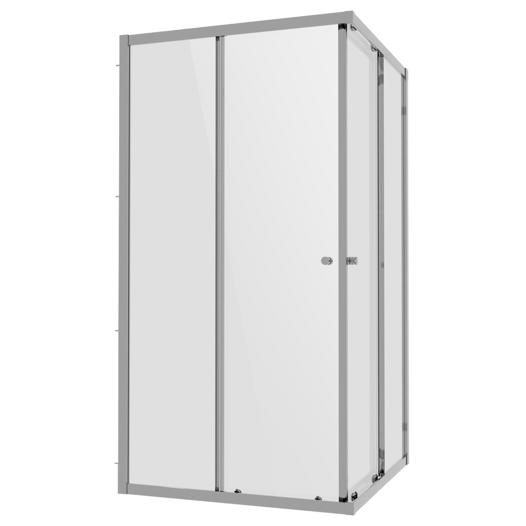 Corner Shower Entry Enclosure 900 x 900 x 1850mm with 6mm Tempered Glass - Chrome DH299