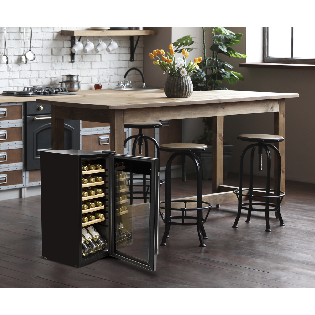 18 Bottle Wine Fridge & Cooler - Stainless Steel DH29