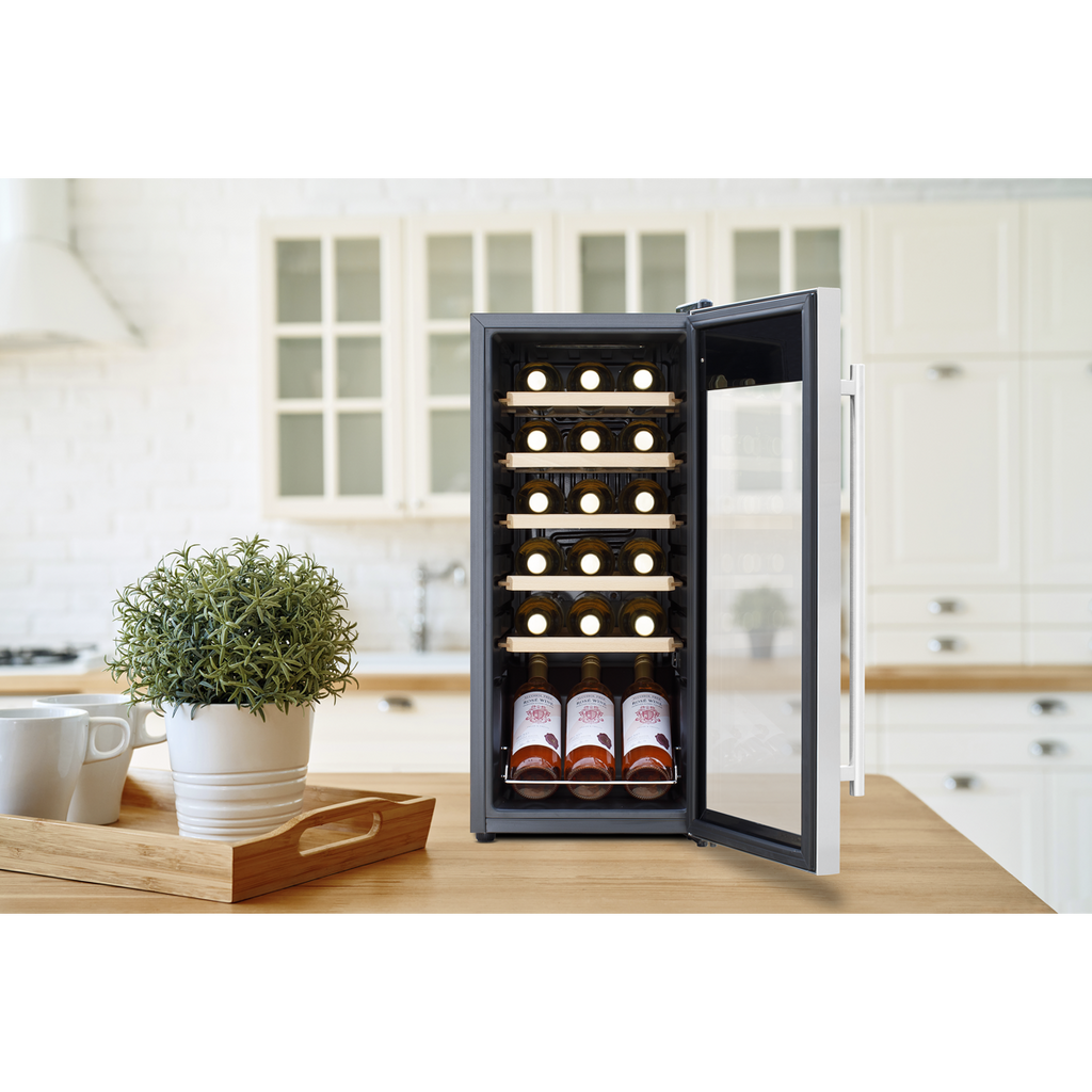 18 Bottle Wine Fridge & Cooler - Stainless Steel DH29