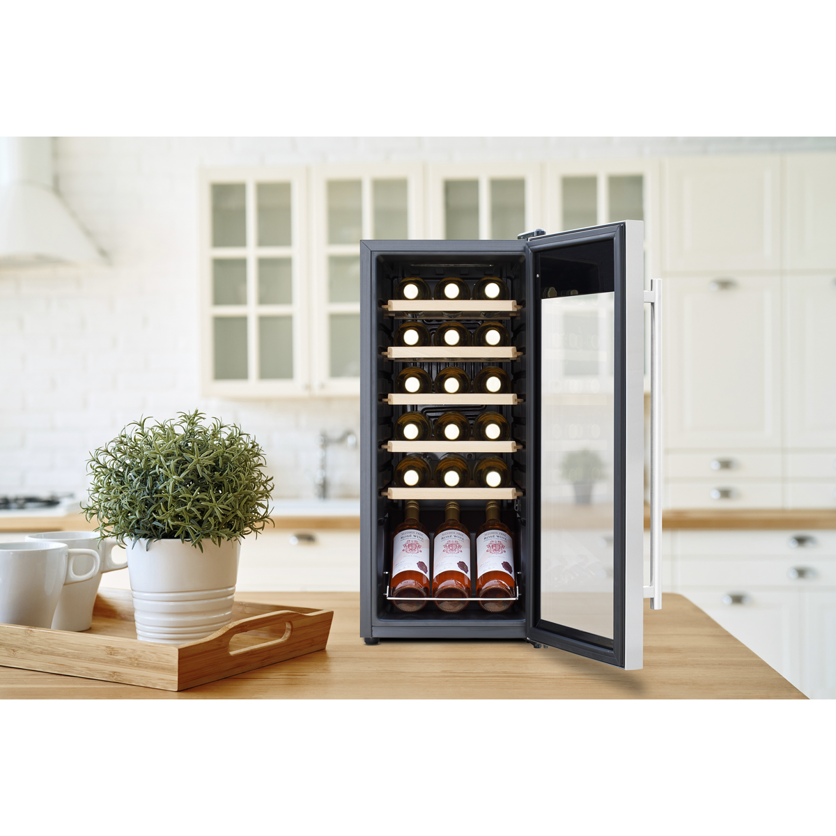 18 Bottle Wine Fridge & Cooler - Stainless Steel DH29