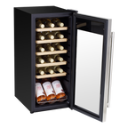 18 Bottle Wine Fridge with Digital Touchscreen Controls & LED Light - Stainless Steel DH29