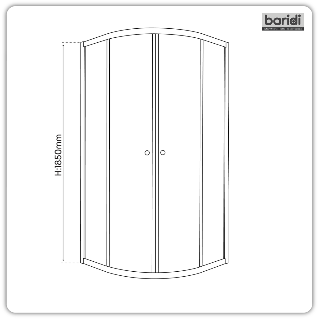 Quadrant Shower Entry Enclosure 800 x 800 x 1850mm with 6mm Tempered Glass - Chrome DH301