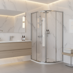 Quadrant Shower Entry Enclosure 800 x 800 x 1850mm with 6mm Tempered Glass - Chrome DH301
