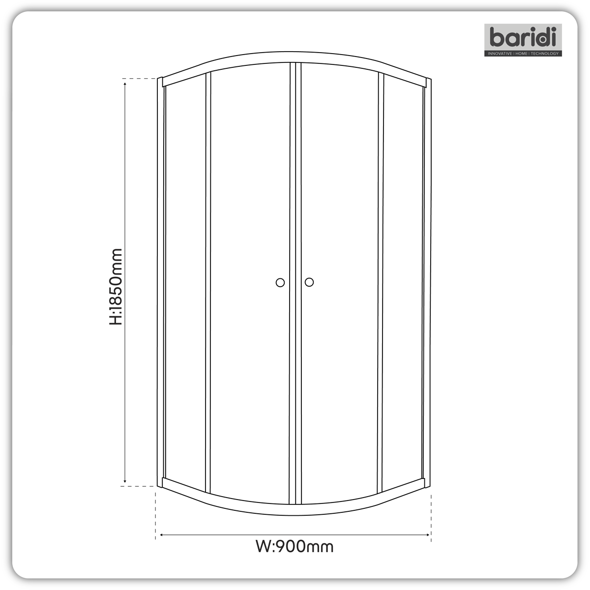 Quadrant Shower Entry Enclosure 900 x 900 x 1850mm with 6mm Tempered Glass - Chrome DH302