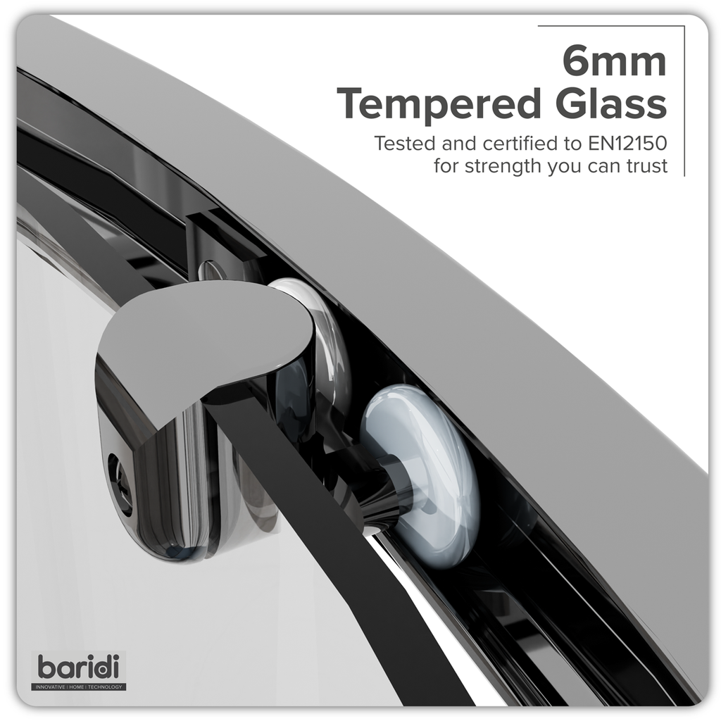 Quadrant Shower Entry Enclosure 900 x 900 x 1850mm with 6mm Tempered Glass - Chrome DH302