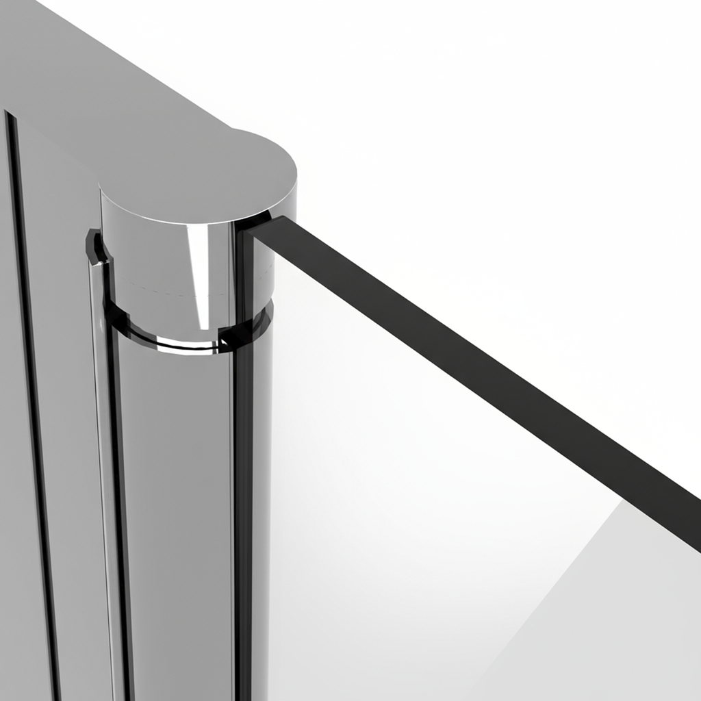 Pivot Shower Door 800 x 1850mm, 6mm Tempered Glass, Reversible - Chrome DH303