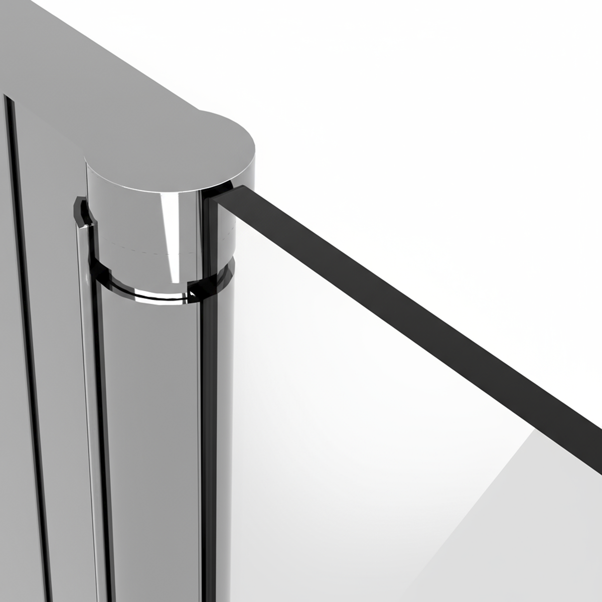 Pivot Shower Door 800 x 1850mm, 6mm Tempered Glass, Reversible - Chrome DH303