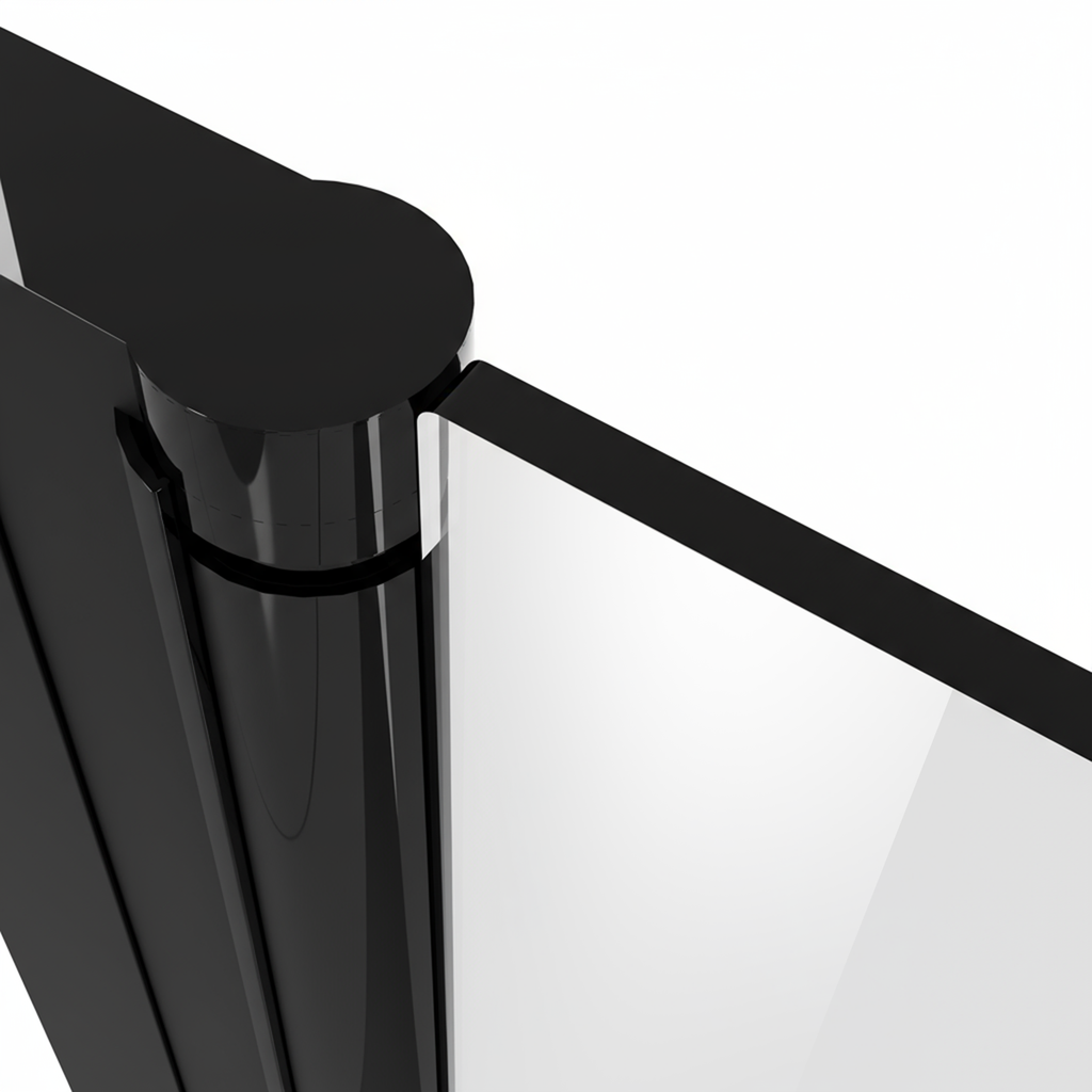 Pivot Shower Door 800 x 1850mm, 6mm Tempered Glass, Reversible - Black DH304