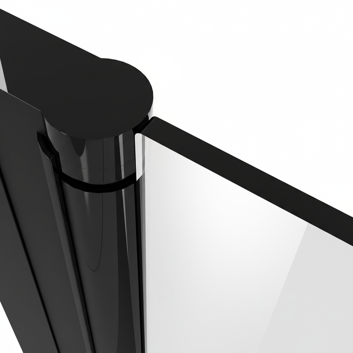 Pivot Shower Door 800 x 1850mm, 6mm Tempered Glass, Reversible - Black DH304