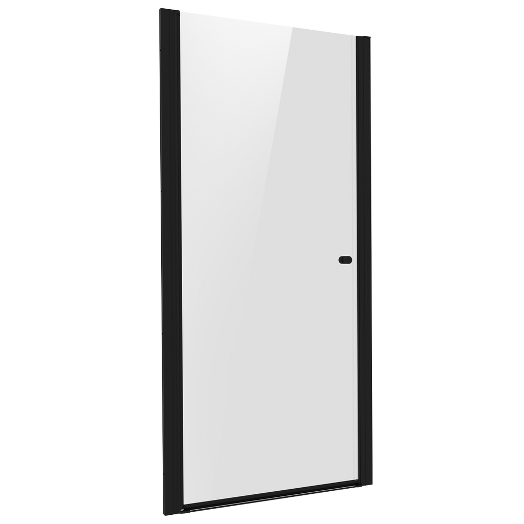 Pivot Shower Door 800 x 1850mm, 6mm Tempered Glass, Reversible - Black DH304