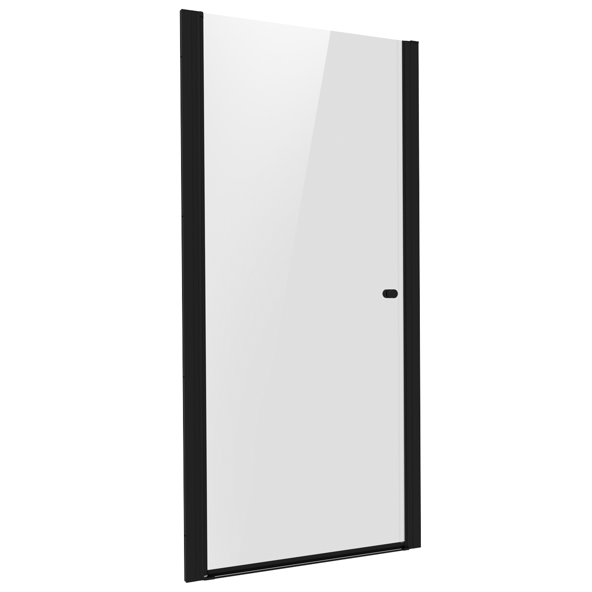 Pivot Shower Door 800 x 1850mm, 6mm Tempered Glass, Reversible - Black DH304