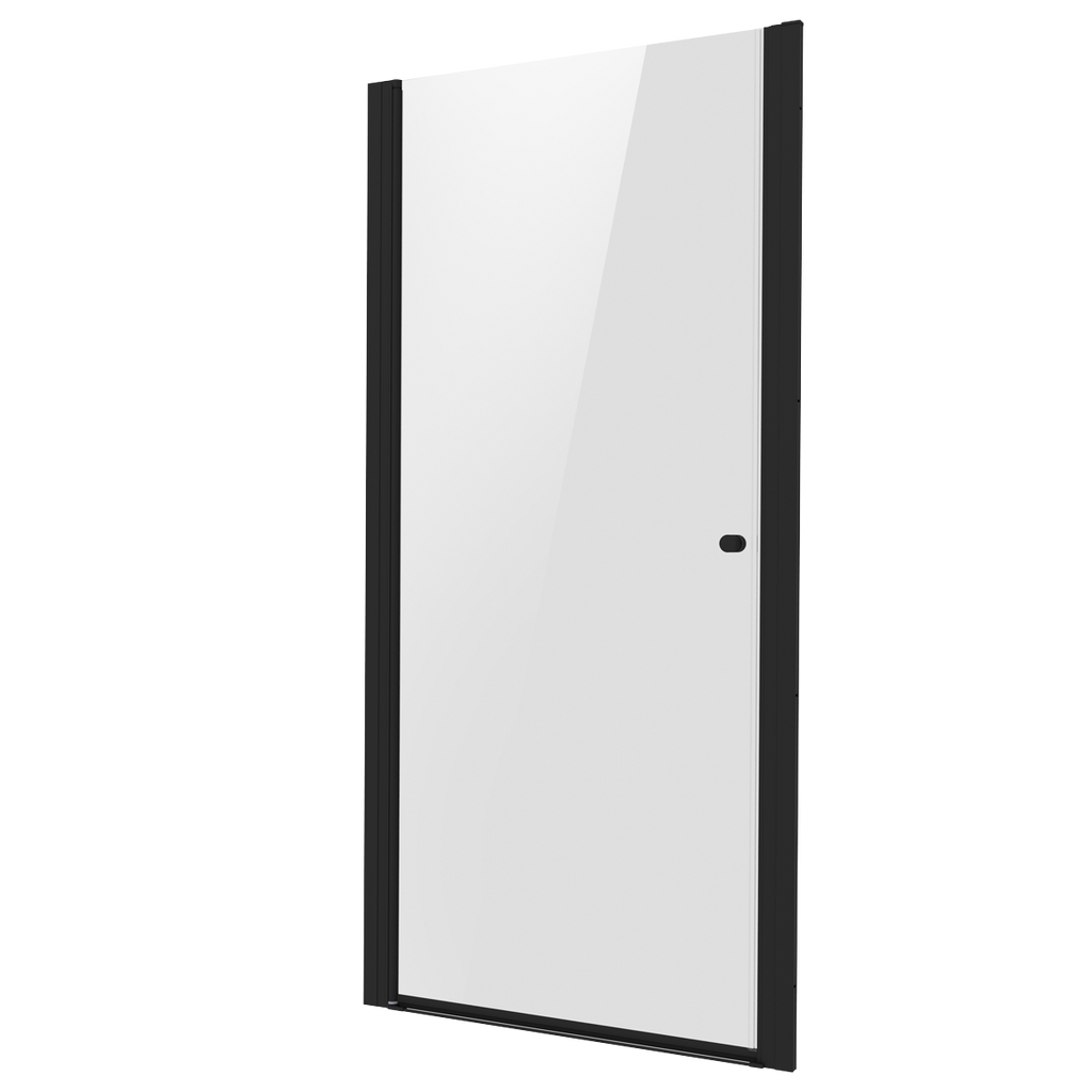 Pivot Shower Door 800 x 1850mm, 6mm Tempered Glass, Reversible - Black DH304