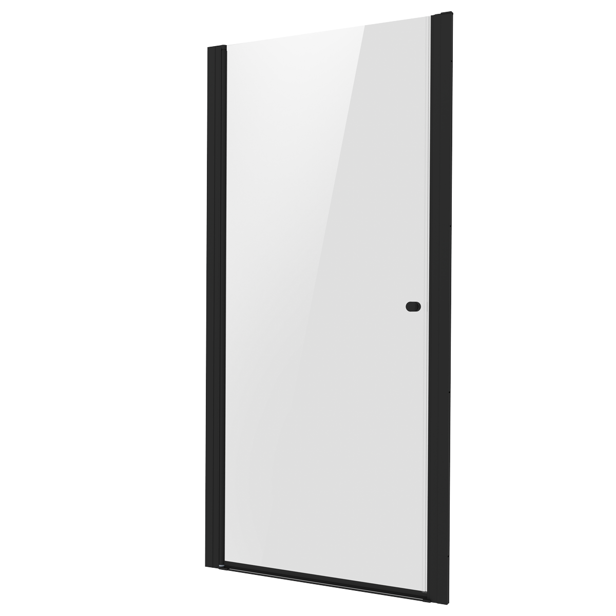 Pivot Shower Door 800 x 1850mm, 6mm Tempered Glass, Reversible - Black DH304