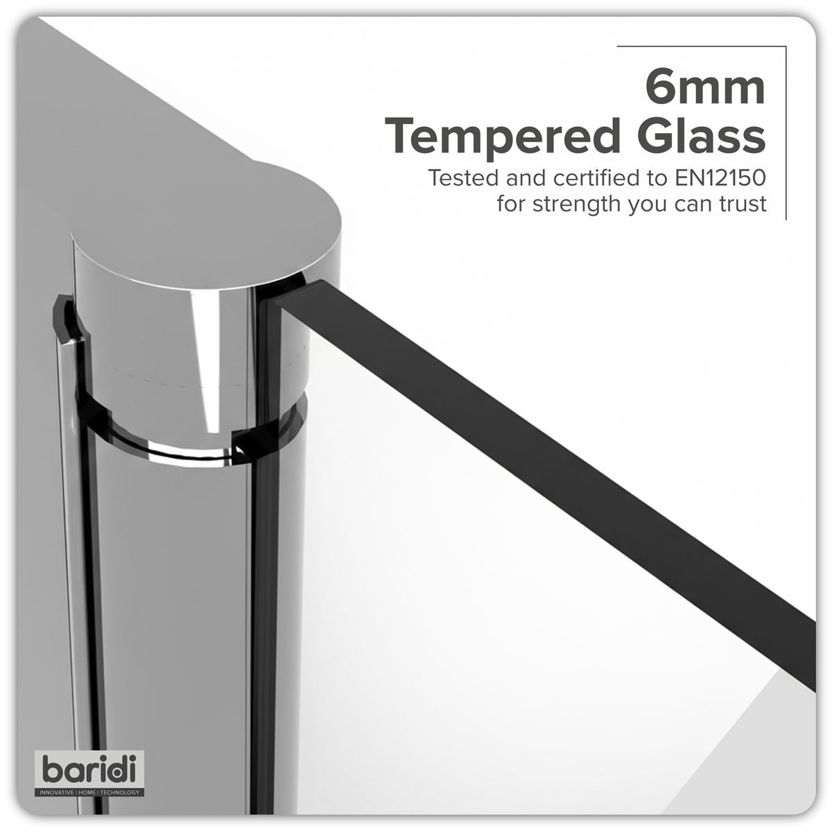 Bi-Fold Shower Door 800 x 1850mm, 6mm Tempered Glass, Reversible - Chrome DH305