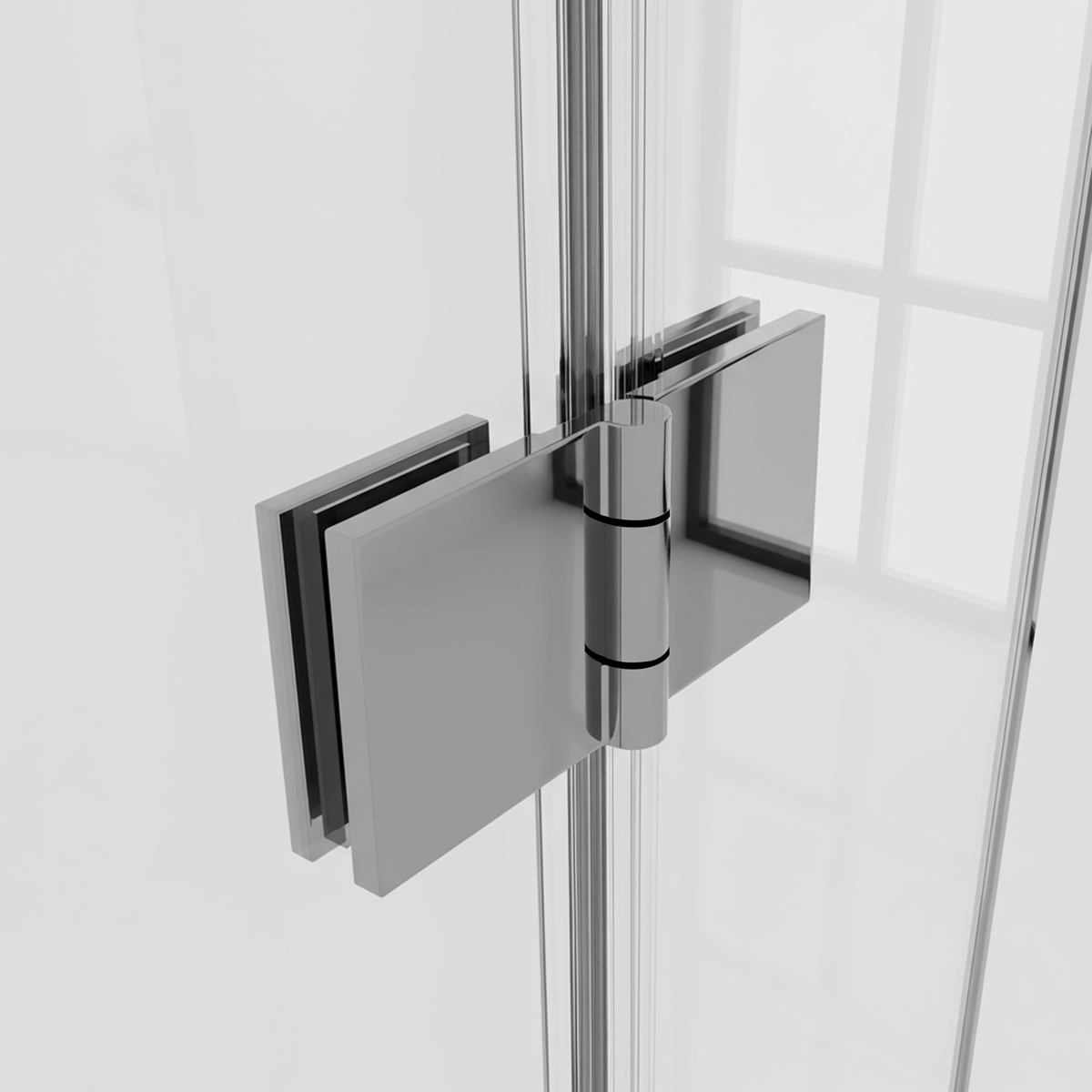 Bi-Fold Shower Door 800 x 1850mm, 6mm Tempered Glass, Reversible - Chrome DH305