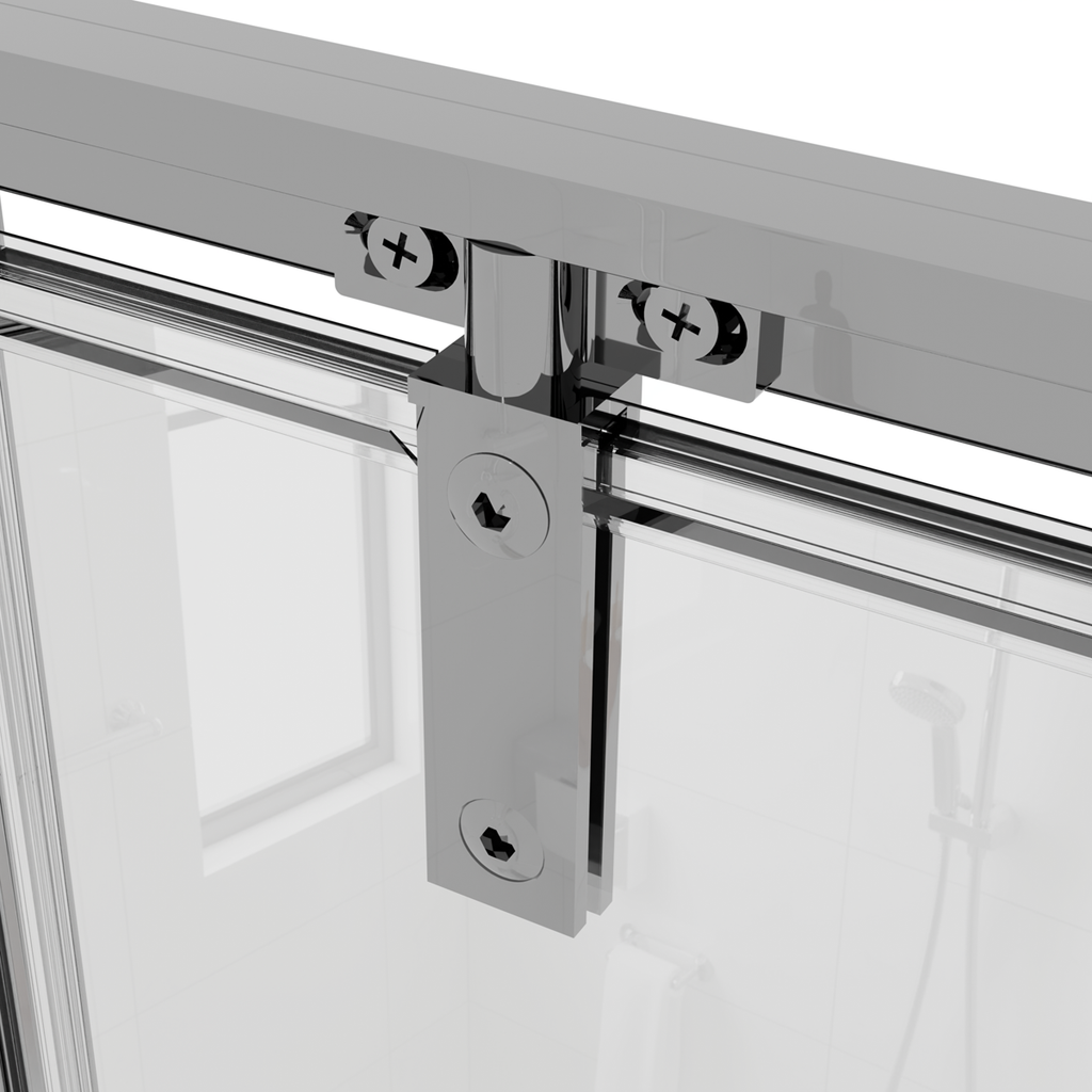 Hinged Shower Door 800 x 1850mm, 6mm Tempered Glass, Reversible - Chrome DH306