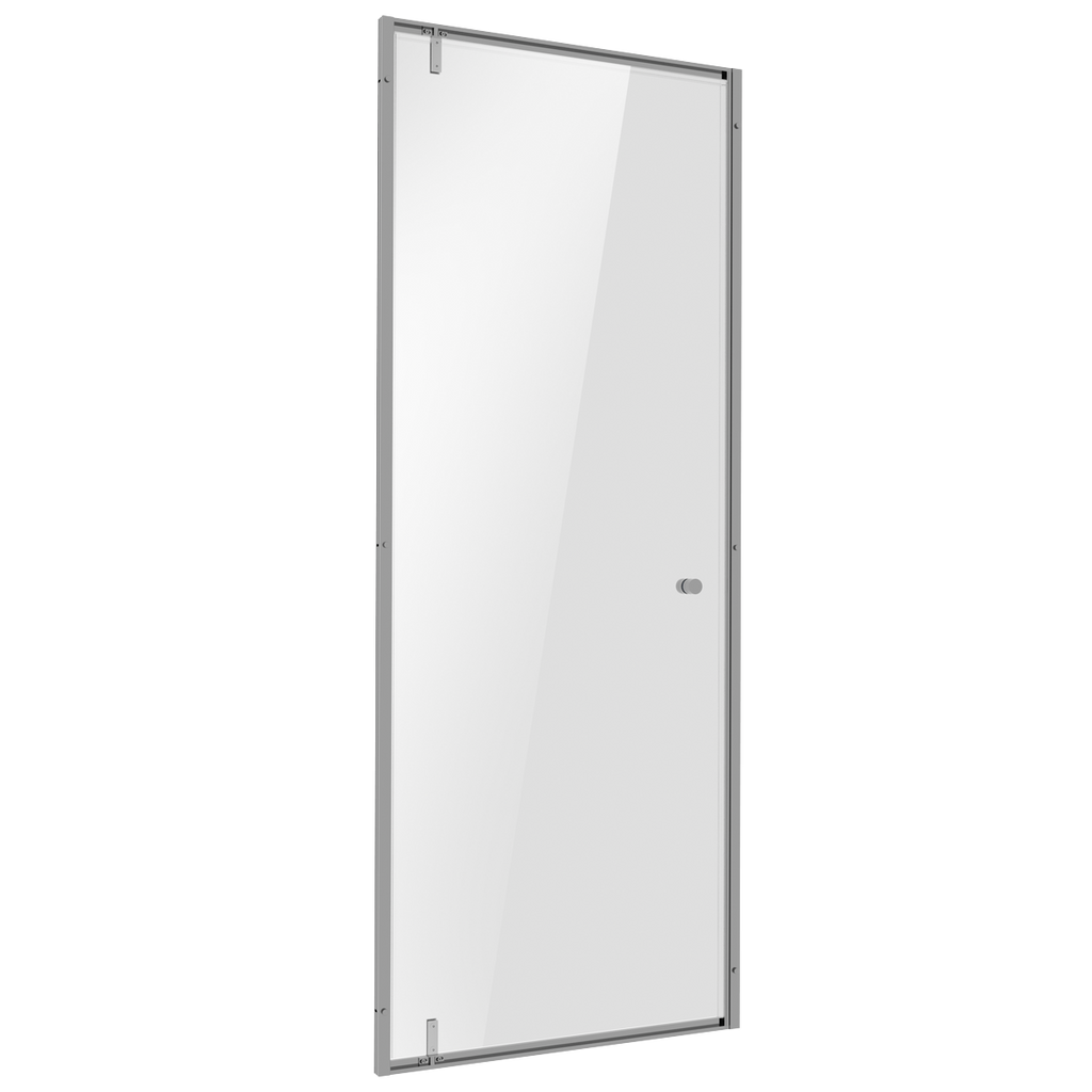 Hinged Shower Door 800 x 1850mm, 6mm Tempered Glass, Reversible - Chrome DH306