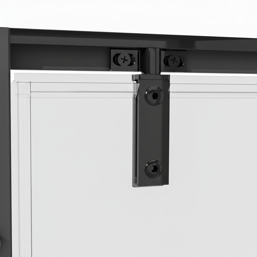 Hinged Shower Door 800 x 1850mm, 6mm Tempered Glass, Reversible - Black DH307