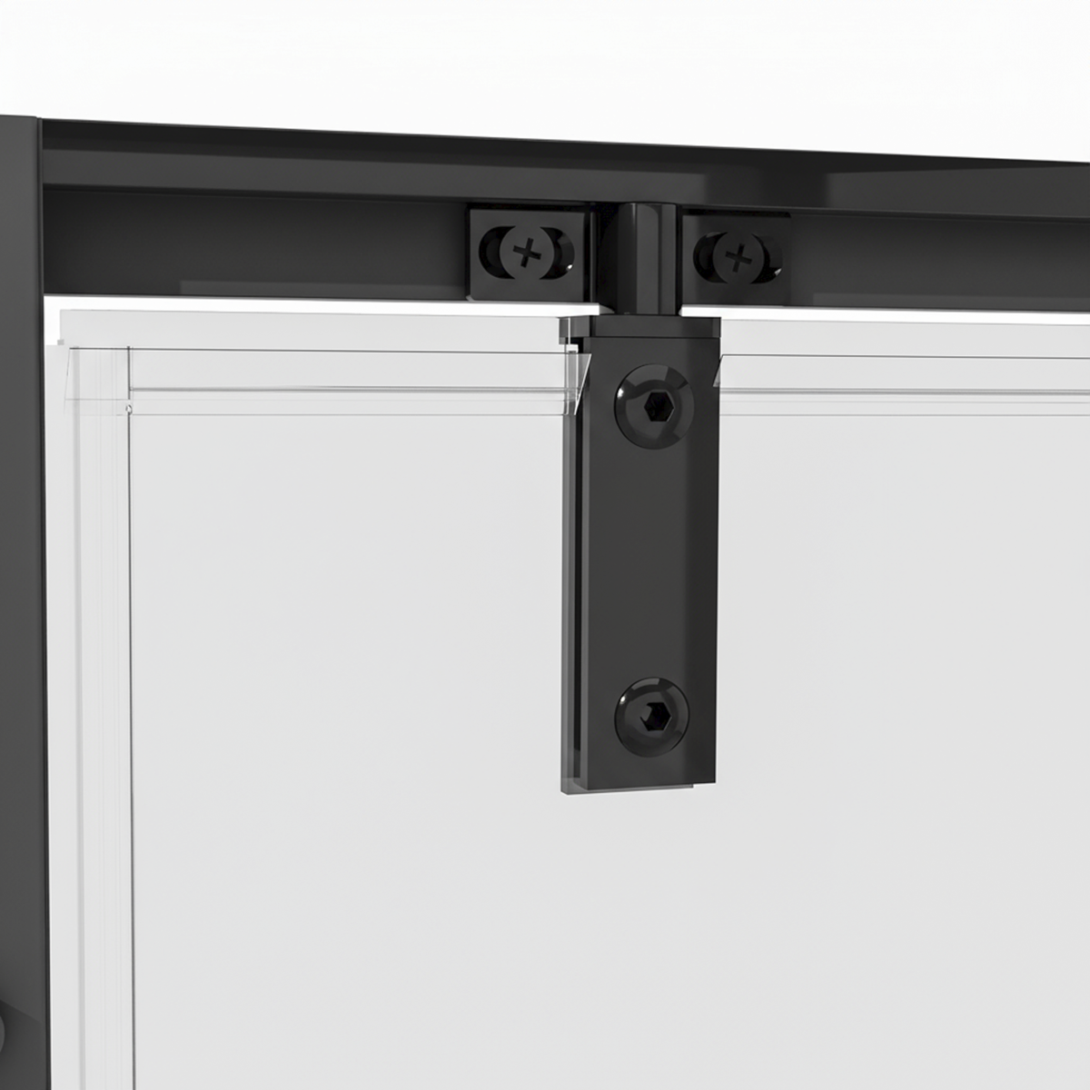 Hinged Shower Door 800 x 1850mm, 6mm Tempered Glass, Reversible - Black DH307