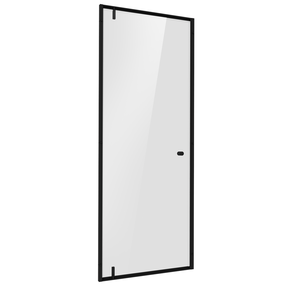 Hinged Shower Door 800 x 1850mm, 6mm Tempered Glass, Reversible - Black DH307