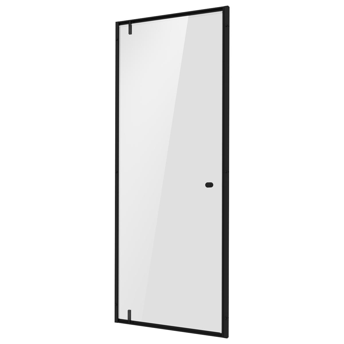 Hinged Shower Door 800 x 1850mm, 6mm Tempered Glass, Reversible - Black DH307