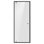 Hinged Shower Door 800 x 1850mm, 6mm Tempered Glass, Reversible - Black DH307