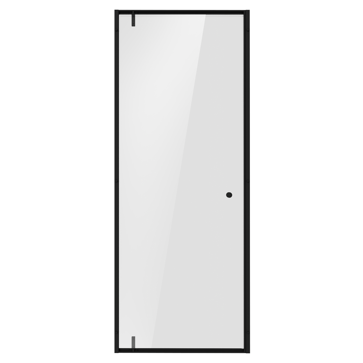 Hinged Shower Door 800 x 1850mm, 6mm Tempered Glass, Reversible - Black DH307