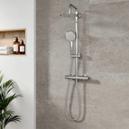 Thermostatic Shower Mixer Set 20cm Round Head with Adjustable Rail - Chrome DH314