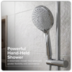 Thermostatic Shower Mixer Set 20cm Round Head with Adjustable Rail - Chrome DH314